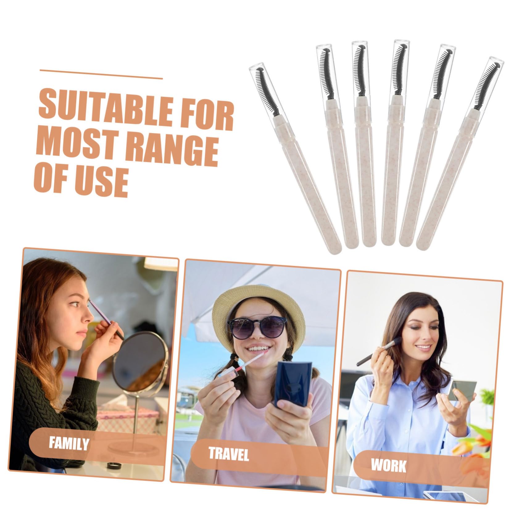 SOESFOUFU Eyelash Brush Set 6pcs Silicone Mascara Wands Lash Tools for Cleansing for False Lashes Travel-size