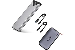 SSK M.2 NVME SSD Enclosure & 1TB Portable External NVME SSD