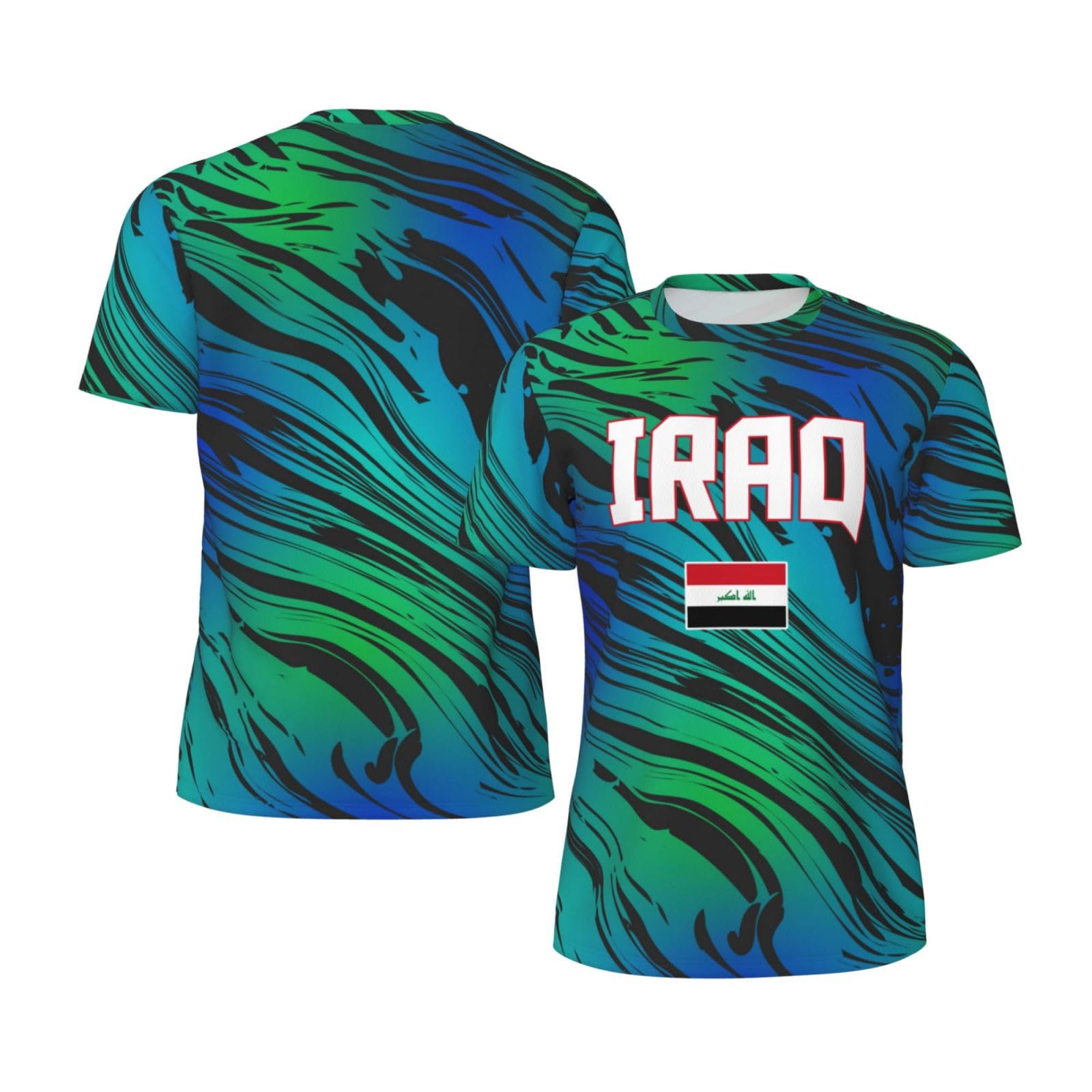 DABOYOZHZH Iraq Flag Cool Iraqans (92) Sports Jersey Mesh T-Shirt 3D Print for Running Cycling Soccer Tennis Fitness Climbing Shirts