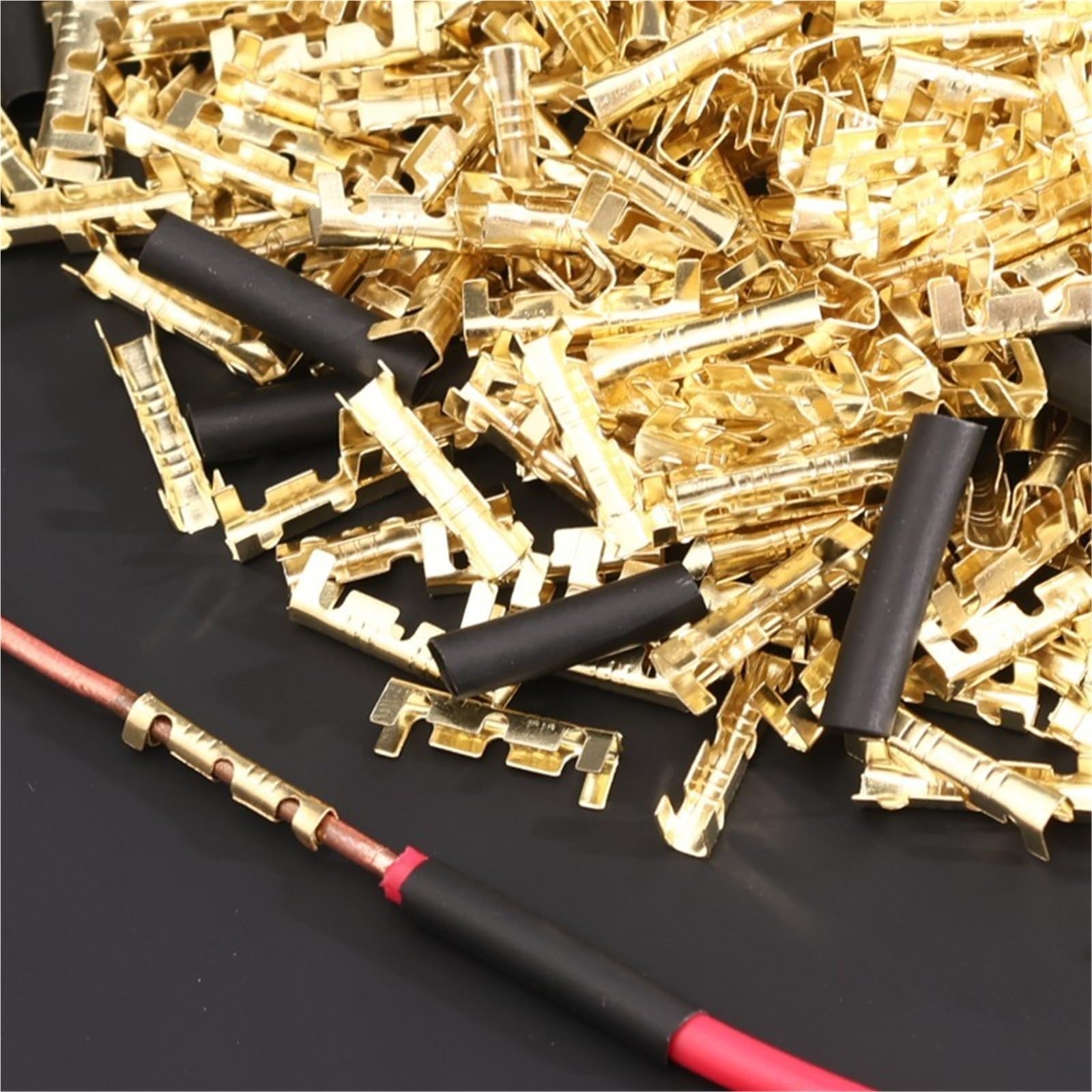 Cosse A Sertir Connecteur De Fil Réparation Électrique, Anneau Connexion Rapide En Cuivre Non Isolé Forme U, Terminal À Sertir(1040pcs (5bag))