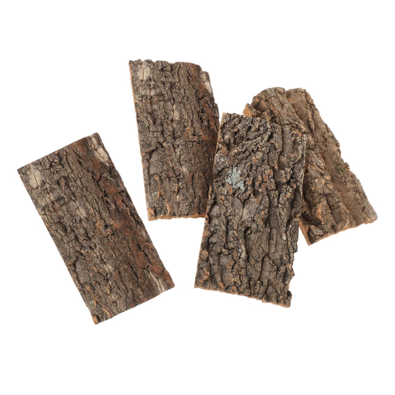 Kisangel Natural Cork Bark Aquarium Decor 4Pcs 7.87X4.13 Inch Terrarium Bark Background Reptile Tank Accessory for Climbing Habitat and Fish Tank Decoration