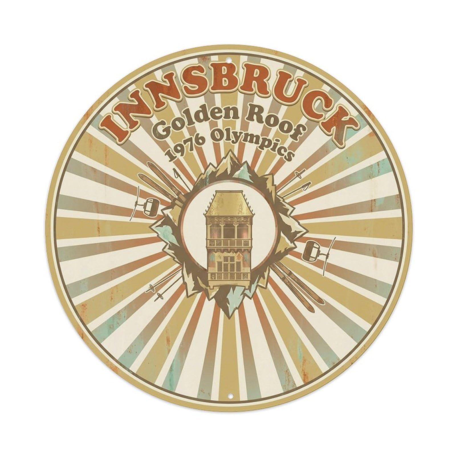Innsbruck Tyrol Alpine Town Vintage Travel Metal Tin Sign
