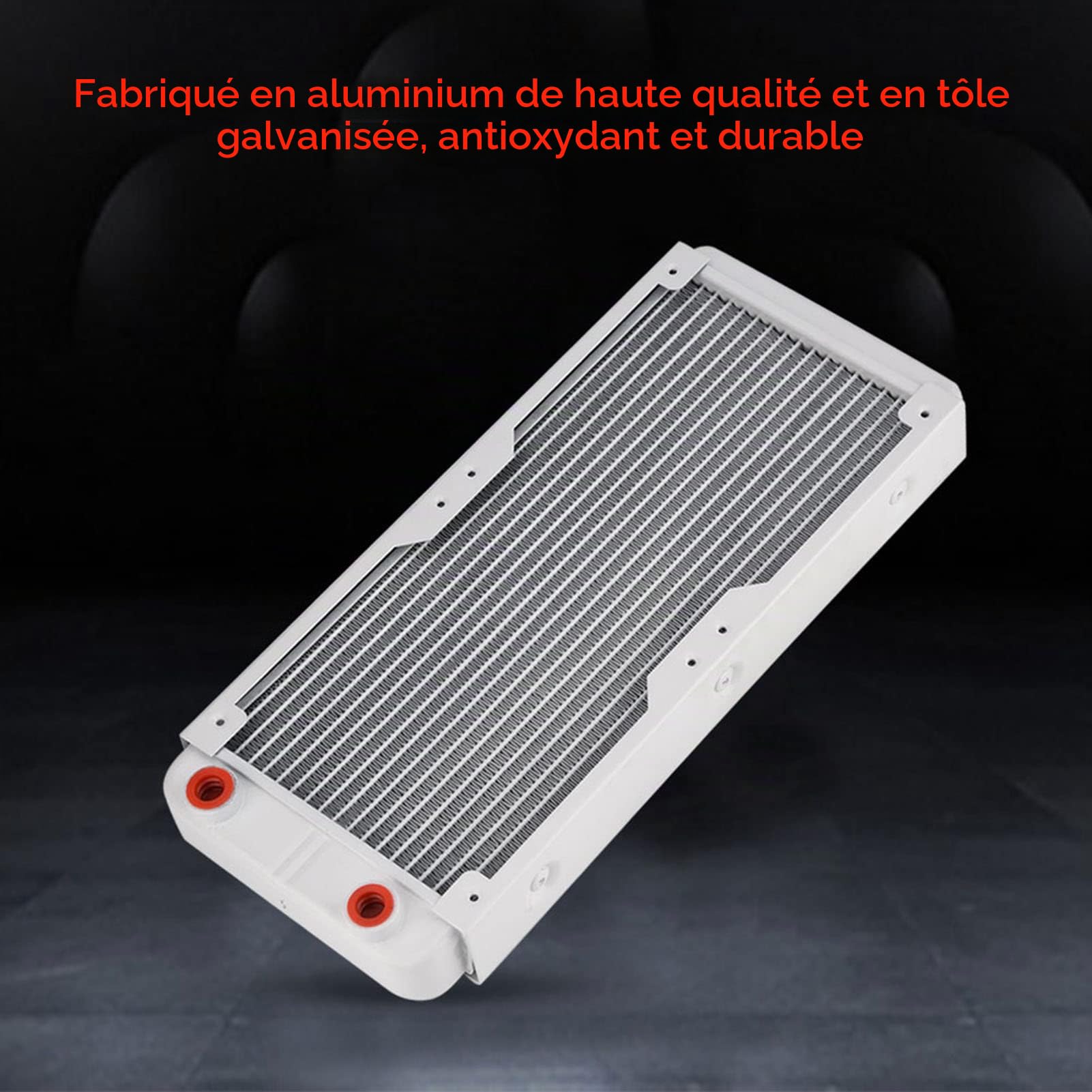 KIMISS Radiateur de Refroidissement par Eau en Aluminium - Dissipateur de Chaleur Blanc pour Ordinateur (240mm)