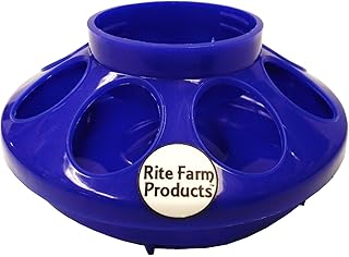 Blue RITE FARM PRODUCTS Feeder Base for Poly/Glass Quart JAR Poultry Chicken
