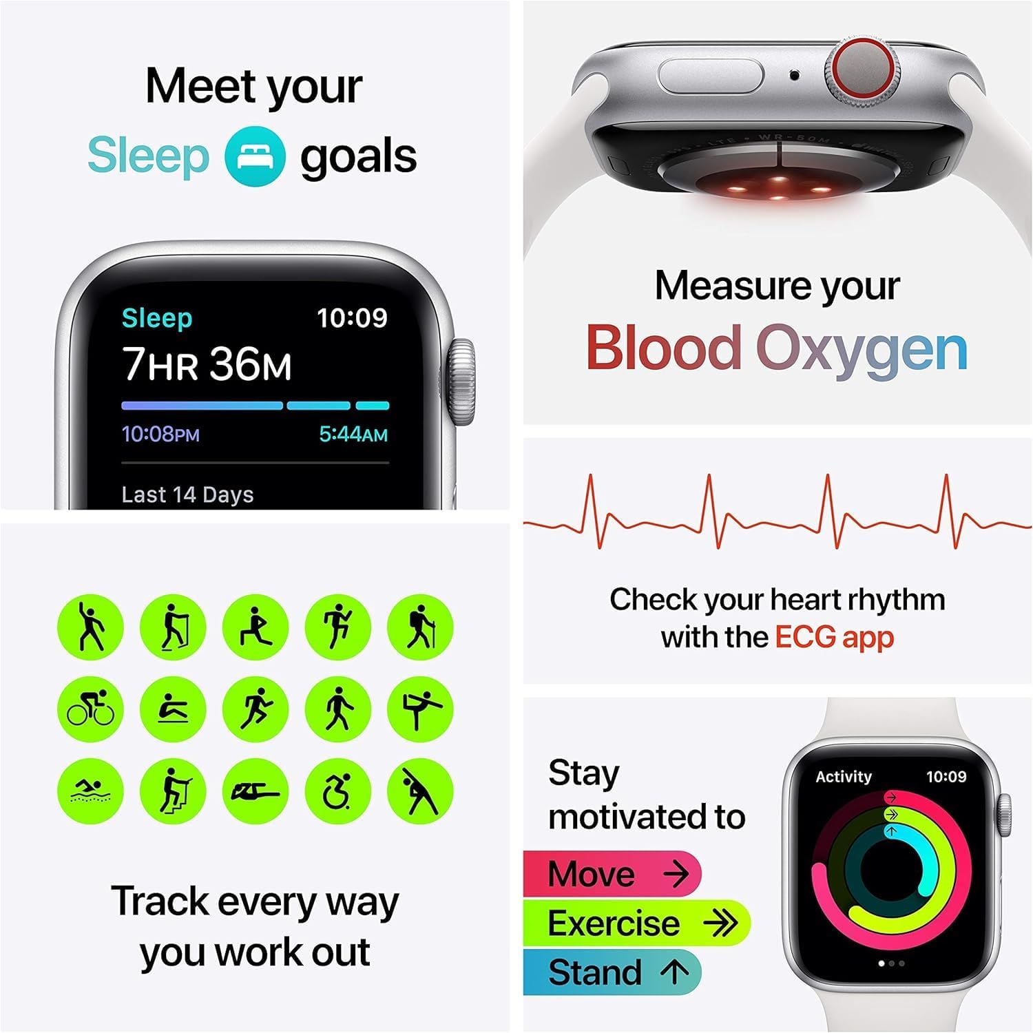 Apple Watch Series 6 (GPS, 44mm) - Graphite Stainless Steel Case with Black Sport Band (Renewed)