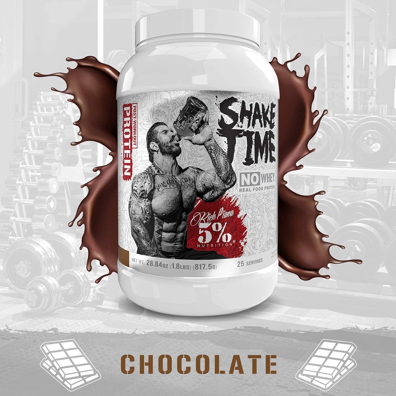 5% Nutrition Rich Piana Shake Time | No-Whey 26G Animal Based Protein Drink | Grass-Fed Beef, Chicken, Whole Egg | No Sugar, Dairy, or Soy (Chocolate) : Health & Household