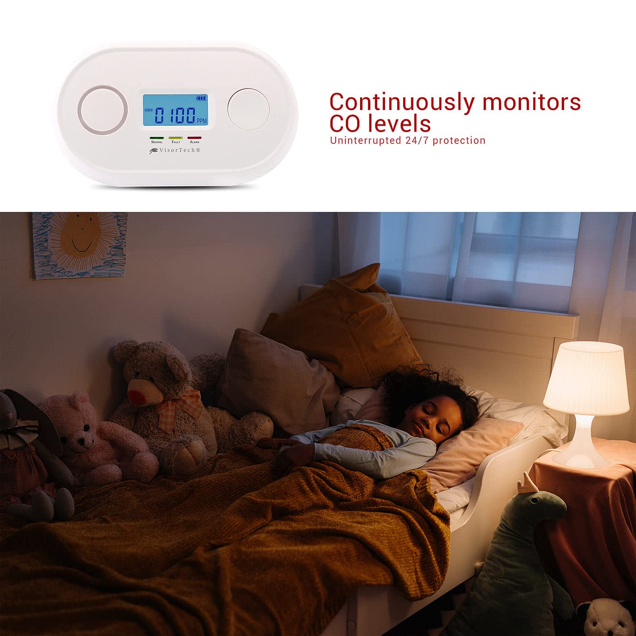 2 détecteurs de monoxyde de carbone connectés DIN EN 50291-1 [VISORTECH]