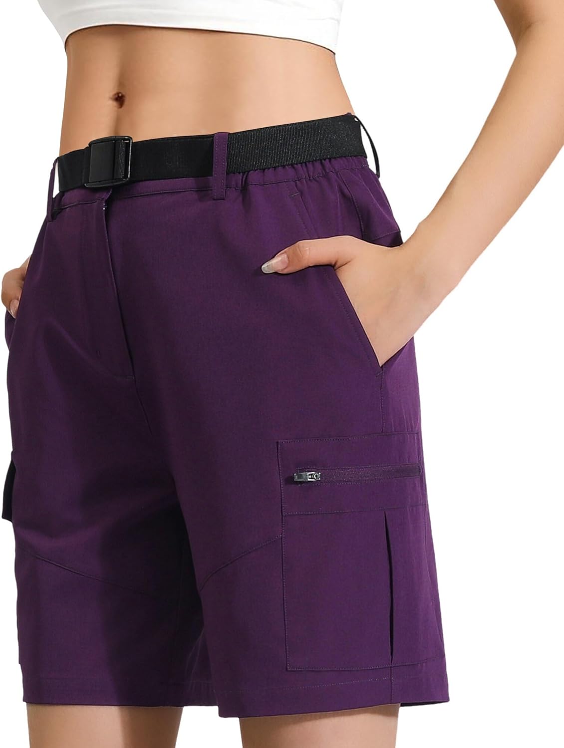 Women's 7'' Hiking Cargo Shorts with Multiple Pockets Lightweight Quick Dry Athletic Outdoor Golf Casual Summer Shorts