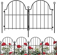 Vista 12 de Valla de Jardín, 22 pulgadas (Alto) x 10.83 pies (Largo) Valla de Metal Arqueada Resistente al Óxido Sin Excavación Borde de Valla de Jardín, Estaca