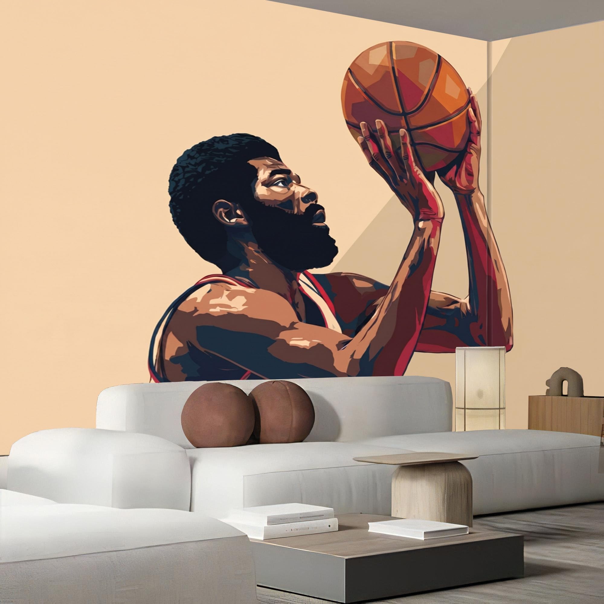 Papier peint panoramique athlète tir poster mural sportif intissé orange 250x175