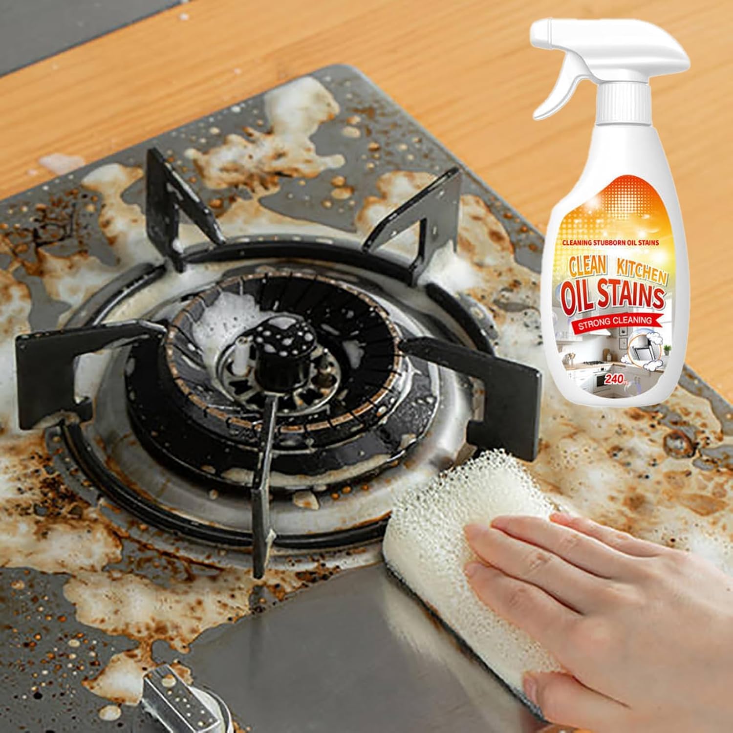 Heavy-Duty Kitchen Degreaser Foam Cleaner, Clean Kitchen Oil Stains Spray, Suitable for kitchens (3 P)
