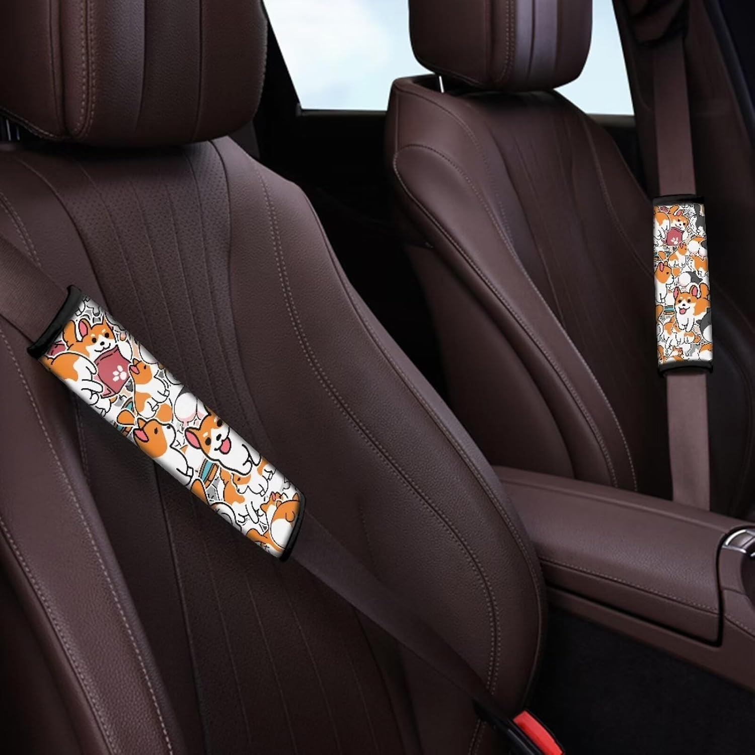 Puppy Car Seatbelt Cushion Cute Cushion for Strap Safe Belt Pads for Car Seatbelt Protector Comfort Safe Belt Shoulder Strap Covers Pads Seat Belt Cover Pad 4 Pack