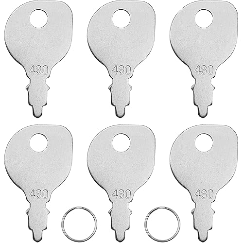 6 Pack Universal Lawn Mower Key 430 691959 + 2 Key Rings, Replacement for Lawn Mower Riding Lawnmowers