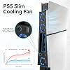 Cooling Fan for PS5 Slim Console with LED Light and 3.0 USB Ports Console Rear-Mounted Blue Light Quiet Cooling System Compatible with PS5 Slim Disc/Digital Edition, Not Compatible with PS5/PS5 Pro