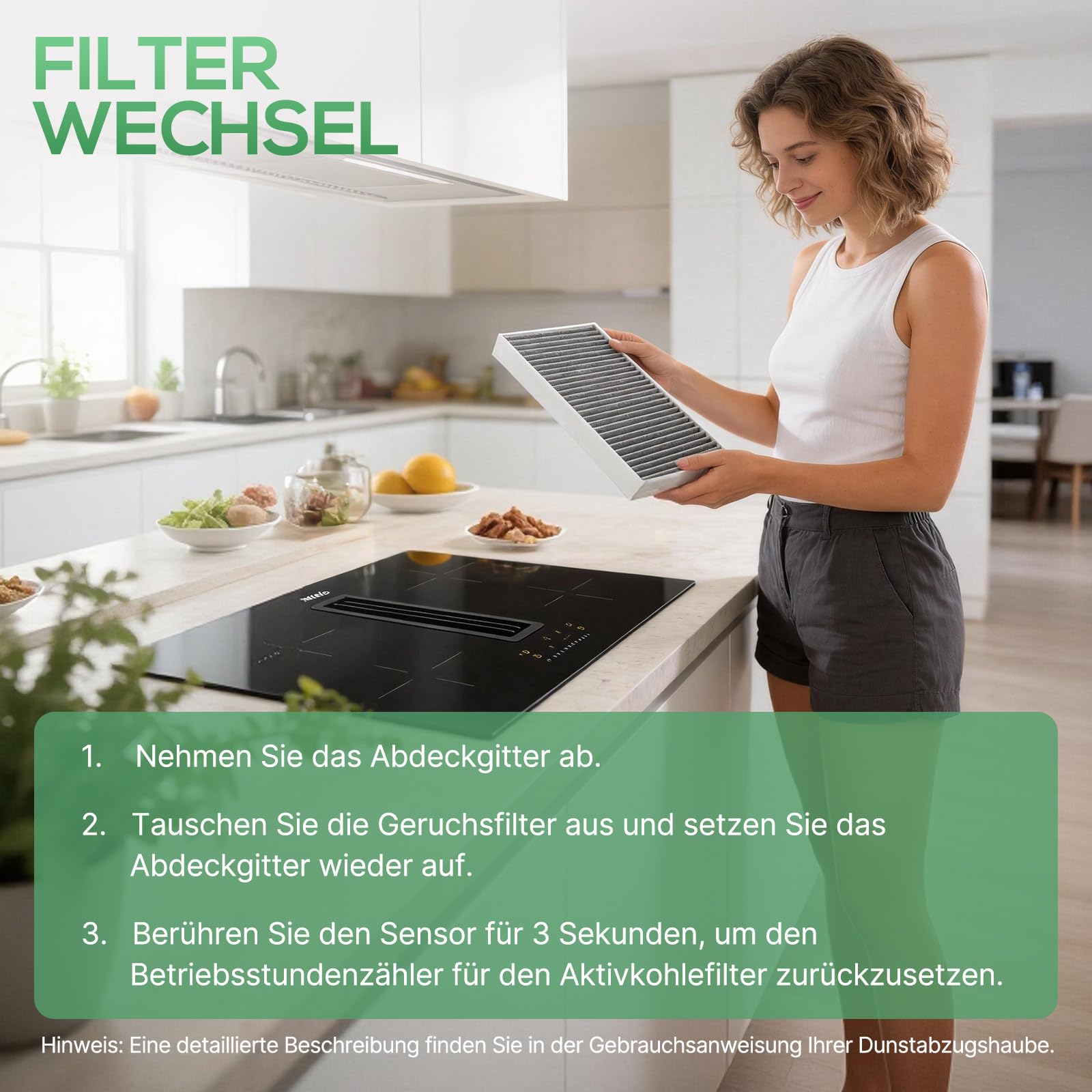 2 Aktivkohlefilter für Miele Dunstabzugshaube DKF 35-P Kompatibel mit KMDA 7272 KMDA 7473 KMDA 7676 KMDA 7876 und DAC xxxx im Umluftbetrieb (2 × Miele Dkf 35-p)