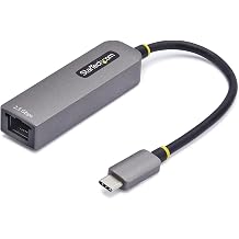 StarTech USB Wired LAN Adapter 2.5GbE Type-C 100W PD 2GPD3-USB-C-ETHERNET | Thunderbolt NBASE-T PD Cat5e 2.5Gbps 10 / 100 / 1000 / 2500Mbps Realtek WoL VLAN PXE
