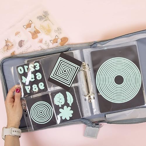 Miniatura 7 de Craftelier - Juego de 10 fundas de plástico transparente con compartimentos de varios tamaños  Compatible con organizador de sellos y troqueles con