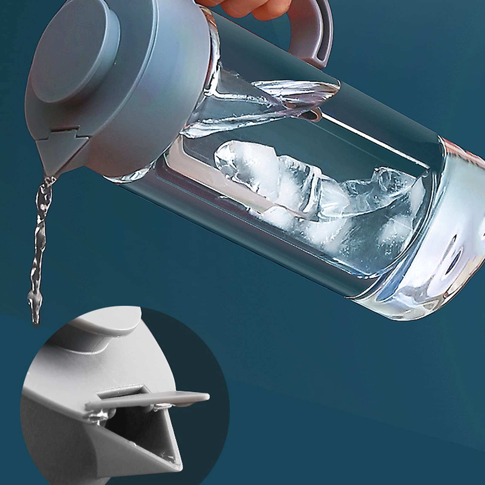 LOWLIU Caraffe di tè Freddo Bollitore in Vetro for la casa con Copertura della Polvere e Manico Lanciatore Resistente alla Temperatura for Succo, Bevanda, caffè ghiacciato, tè. brocche