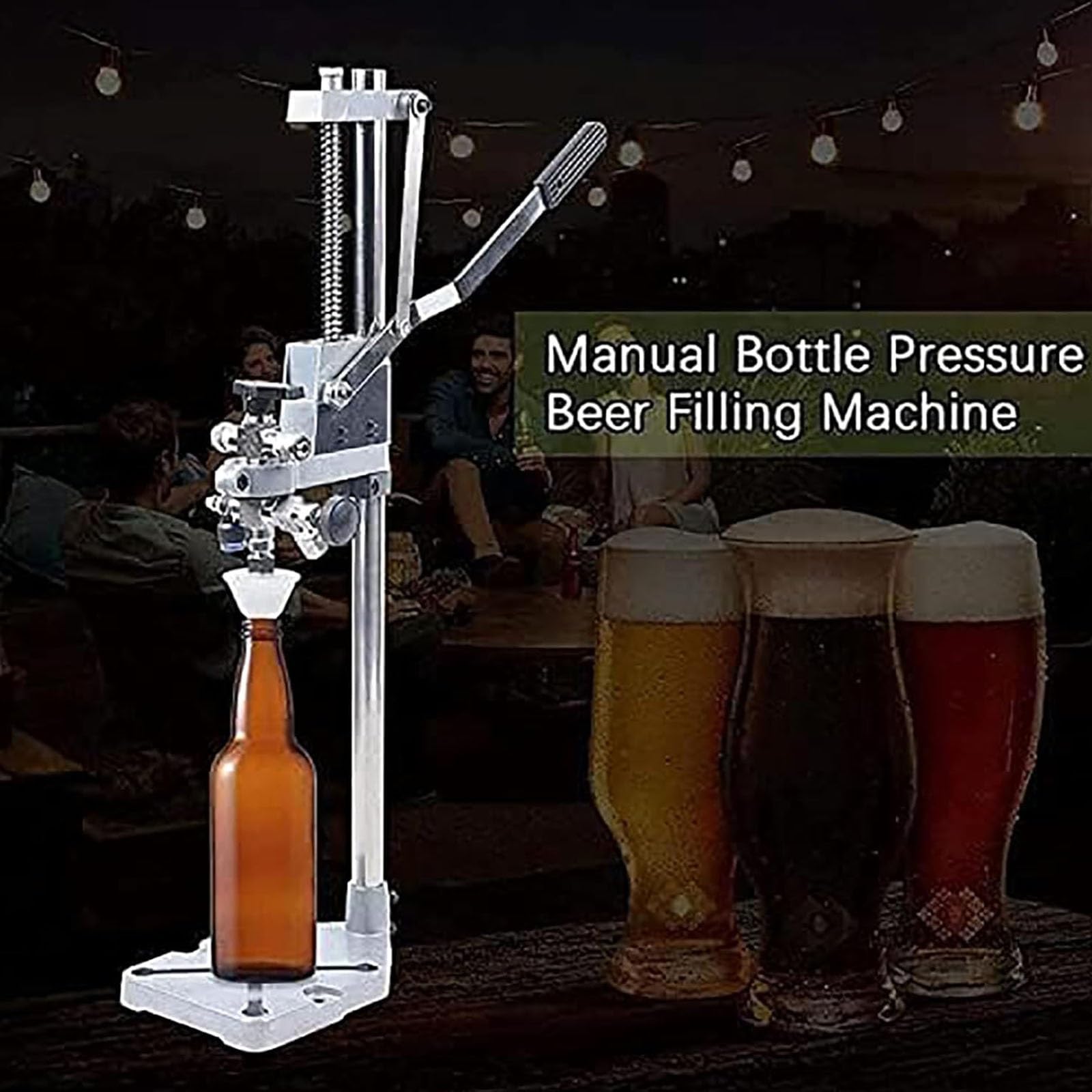 Generisch Manueller Bierflaschenfüller, Gegendruck-Flaschenfüller, Gegendruck-Flaschenfüller aus Edelstahl, for Glas-/Gewellt-/Kunststoff-/Weinflaschen