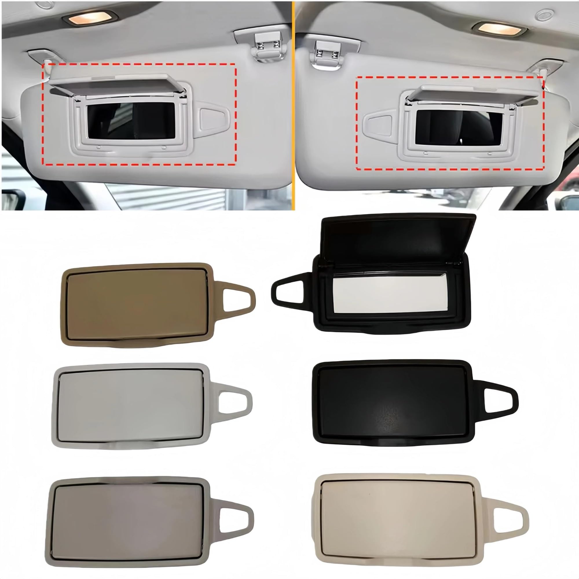 Rechte Sonnenblende Kosmetikspiegel Für Benz ML GL Für GLE Für GLS Klasse Für ML300 Für GL350 ML350 ML400 GL400 2012-2024 Auto Sonnenschutz Make-Up Spiegel(Black Right)