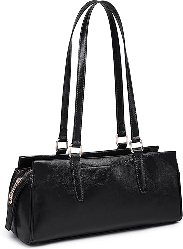 Miniatura 8 de Dasein Bolsos Hobo para mujer, de cuero vegano suave, con 3 compartimentos, múltiples bolsillos Camello