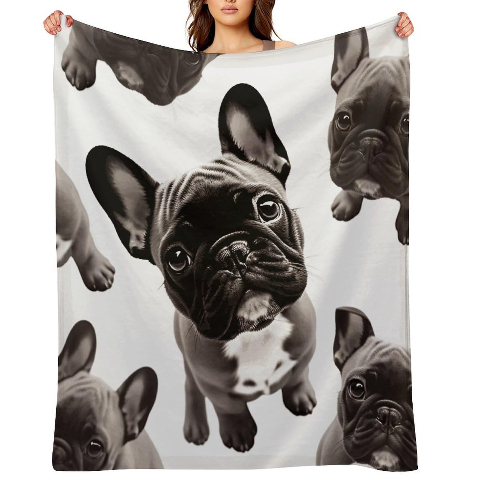 Fekiloot Style French Bulldog2 Throw Blankets Camping Blanket60 X80
