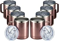 Vista 25 de MEWAY 12oz Coffee Mug With Handle 8 Pack Bulk,Stainless Steel Insulated Travel Tumblers With Sliding Lid,Double Wall Vacuum Camping Cup for Hot &