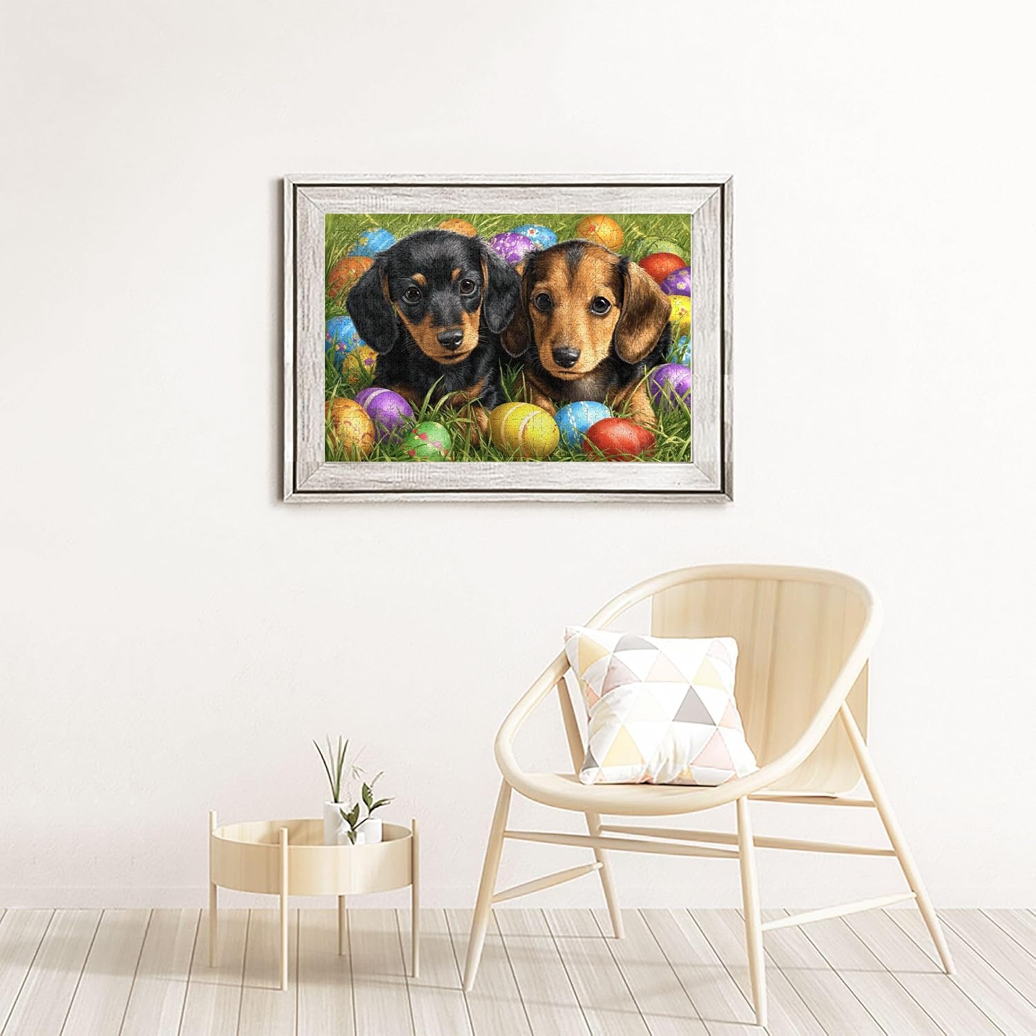 Jigsaw Puzzles for Adults 1000 Pieces - Dachshund Puppies with Easter Eggs Challenging Puzzle with High-Definition Artwork, Relaxing Stress Relief Gift