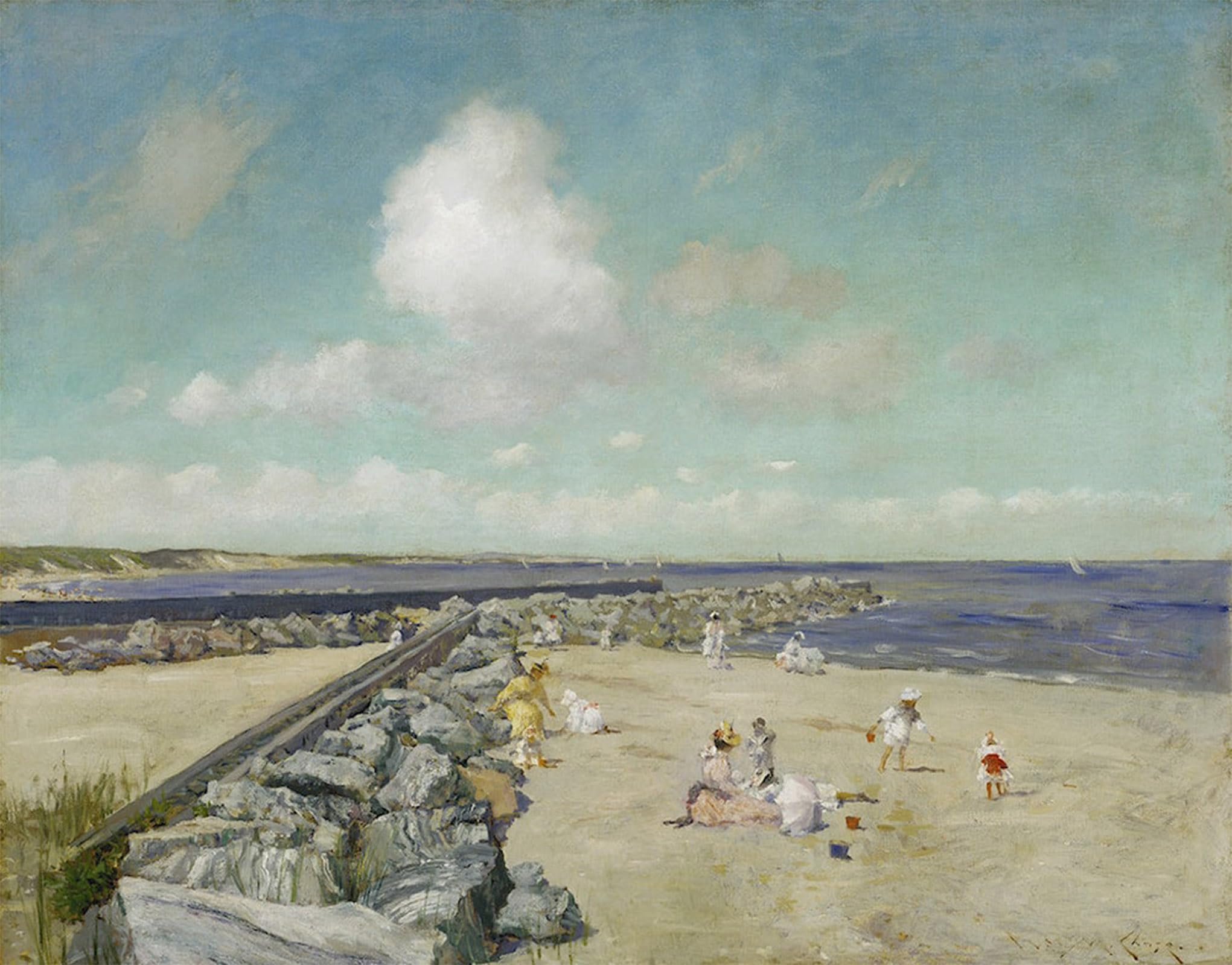 POSTERIIk Vintage Art Print Images Pictures Print Morning At Breakwater Shinnecock by William Merritt Modern Colour Posters for Office Home Decor 60x90cm