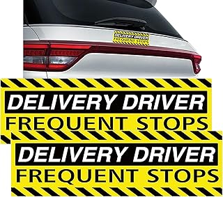 Caution Frequent Stops Car Magnet Delivery Driver Sign for Car 3.5X9 Inch Caution This Vehicle Makes Frequent Stops Sign Magnetic Safety Warning Sign for Car Frequent Stops 1 Packs (yellow)