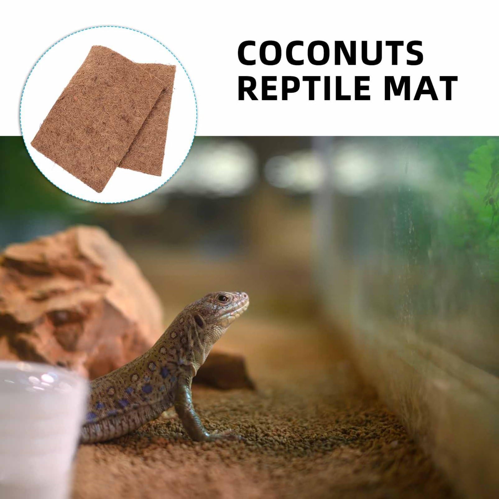 ifundom Tappeto per Rettili Terrario in Fibra di Cocco 4 Pezzi Marrone | Substrato per Lizard e Serpenti, Uso in Allevamento Domestico e Negozi per Animali