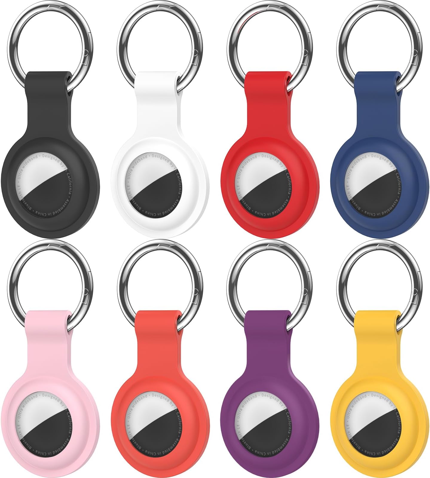 Compatible with AirTag Holder Case Keychain 8 Pack,for AirTag 2nd & 1st Generation Key Chain Ring Case Cover for Air Tag Holder GPS Tracker Air Tag 2nd gen Finders Air Tagholder for Kids,Bags,Luggages