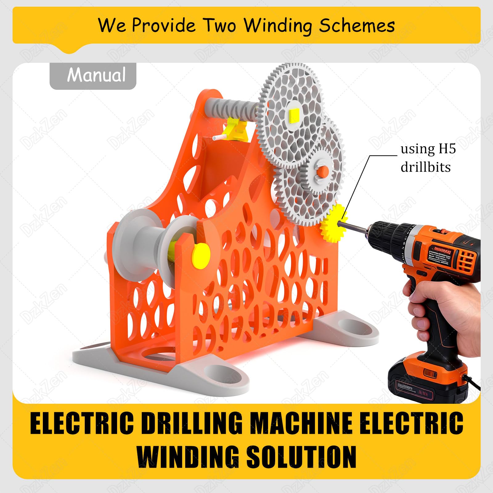 Bobinadora De Filamentos 3D,Bobinadora EléCtrica Manual De Consumibles,Bobinado De Alta Eficiencia,Carrete De Suministros De ImpresióN 3D,para Entusiastas De La ImpresióN 3D Orange-Manual