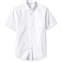 Amazon Essentials Camicia Oxford con Tasca a Maniche Corte Slim Uomo