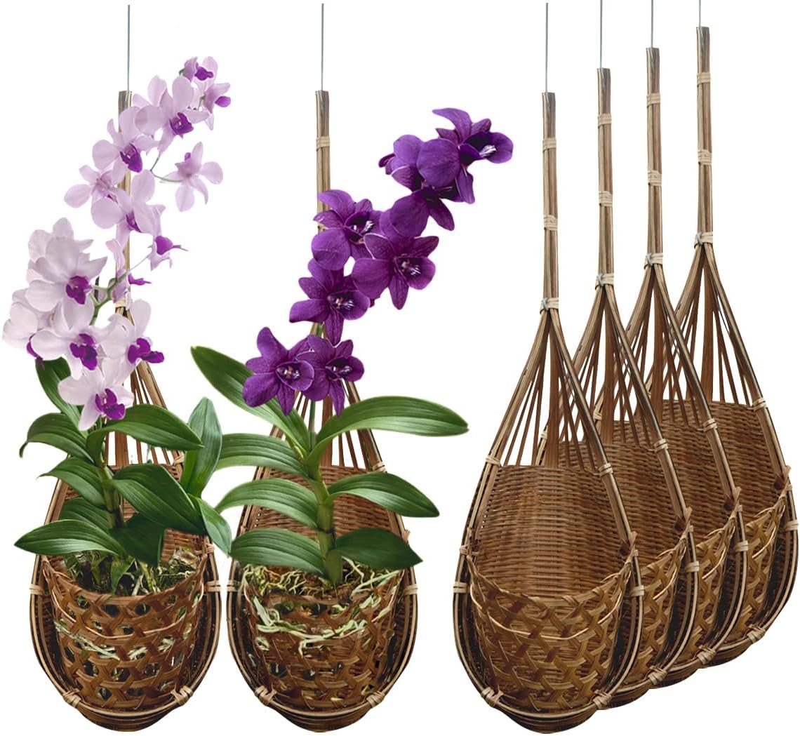 Thai Bamboo Orchid Basket Set