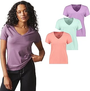 Giorgina Ferri 3'lü Kutu Premium Kadın V Yaka Tee T-shirt Rosie