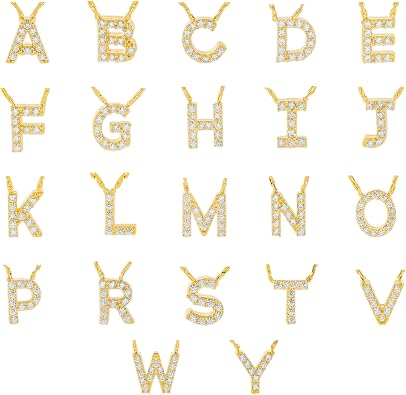 Columbus 14K Gold Dipped Initial Necklace - Personal Letter Pendant Necklace