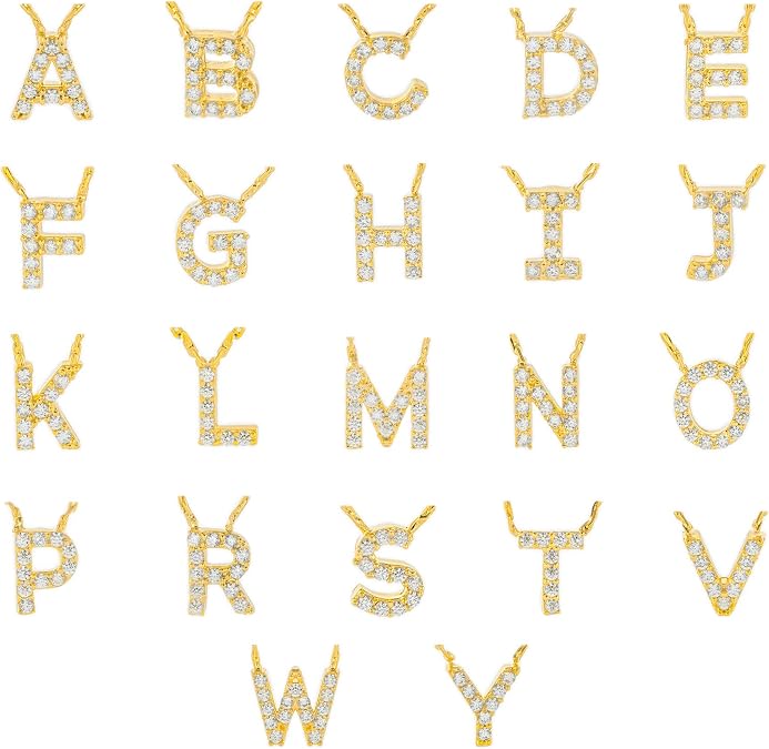 Columbus 14K Gold Dipped Initial Necklace - Personal Letter Pendant Necklace