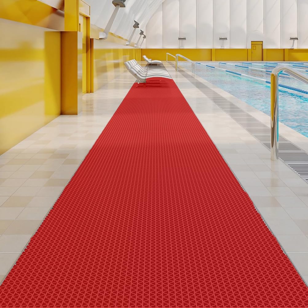 WLWLEO 3 x 35ft Poolside Non Slip Mat Walk Pool Mats for Floor Commercial Large PVC Flooring Mats with Drainage for Bathroom Garage Back Kitchen Pool Decorative Rugs,Black,0.9×11M/3×35ft — Amazon image 6