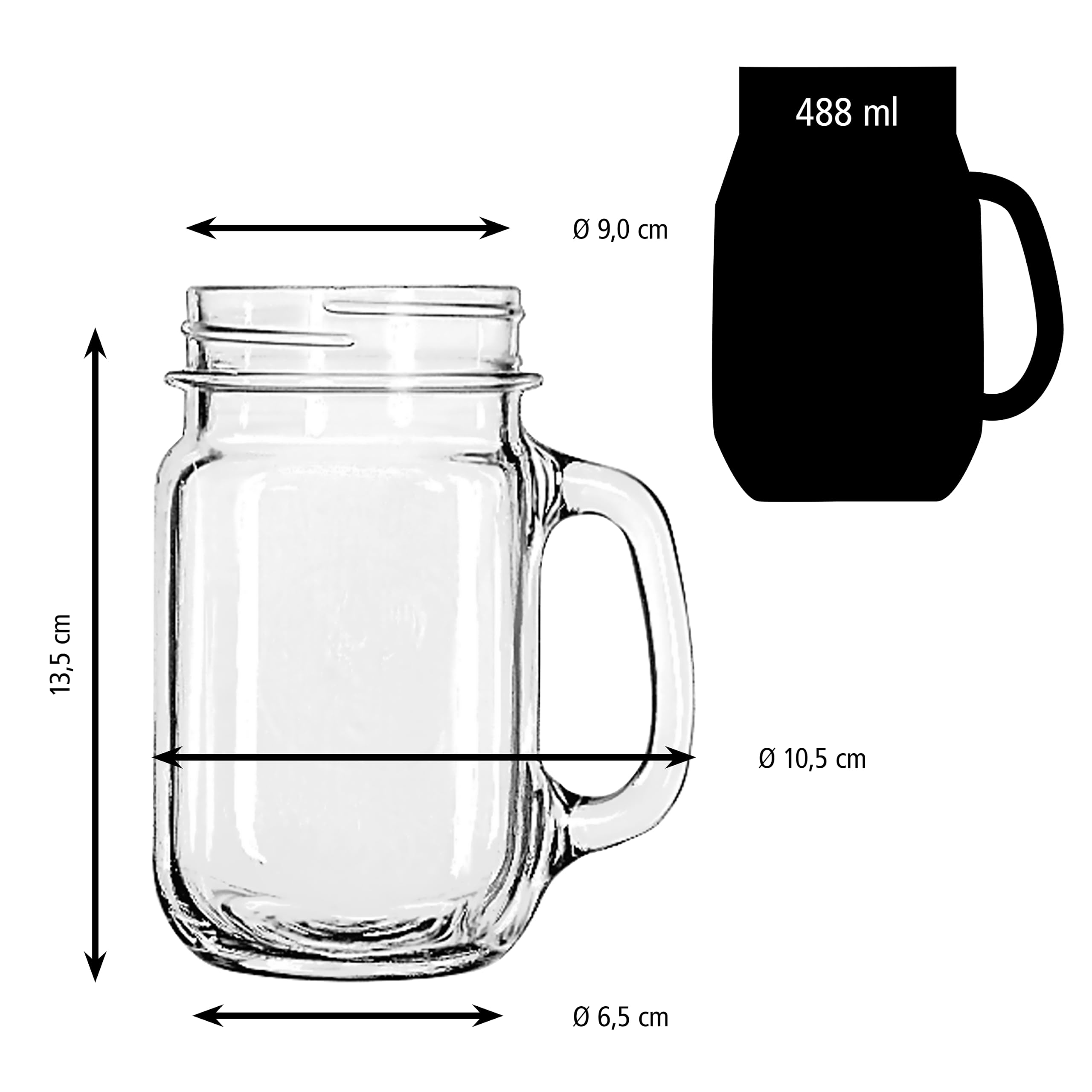 Libbey Trinkglas DRINKING JARS 12er Set