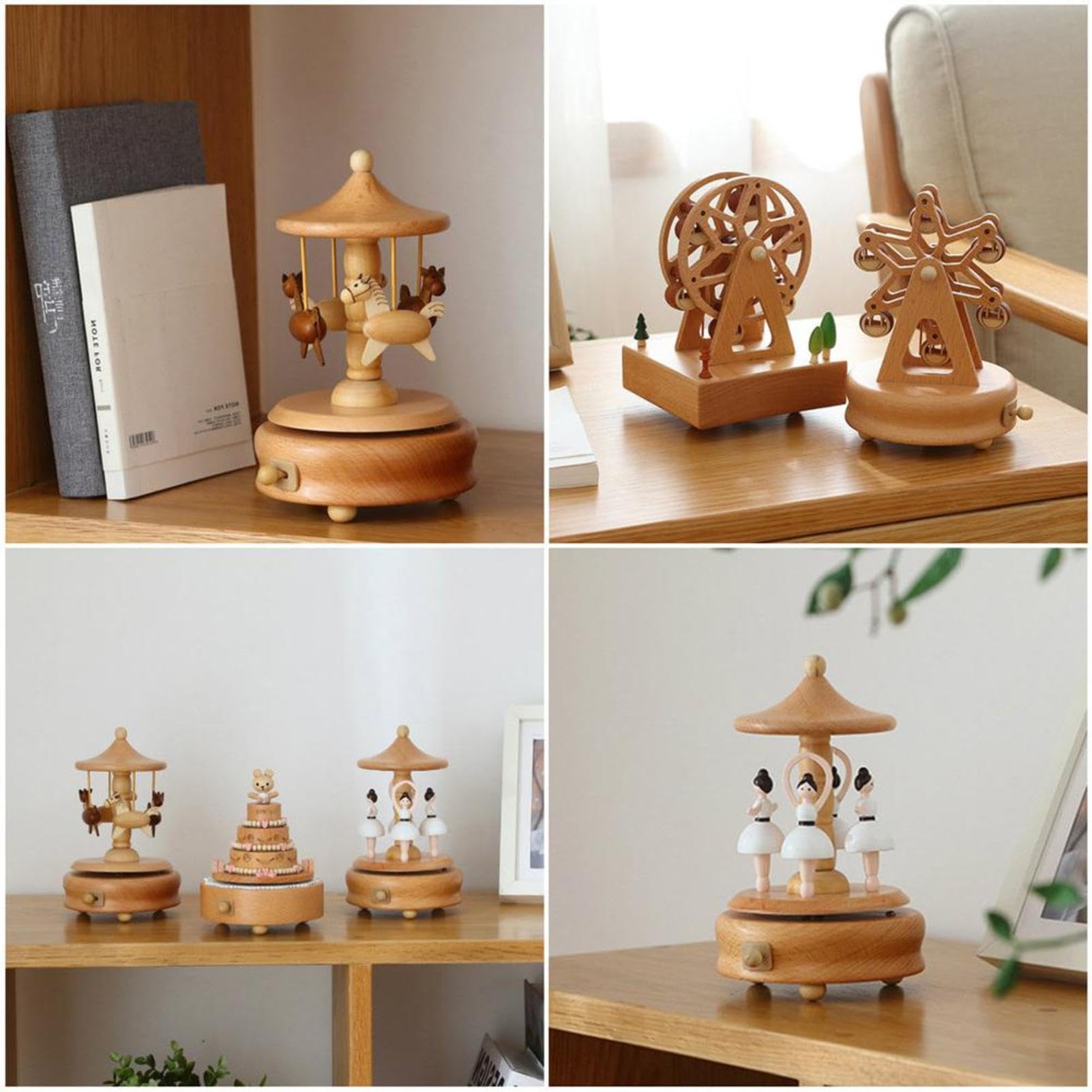 Carillon per bambini, carillon in legno | Scatola musicale per ballerina | del castello di Clockwork | Giocattoli di intrattenimento per bambini con musica elegante, adorabili ornamenti per presepe pe