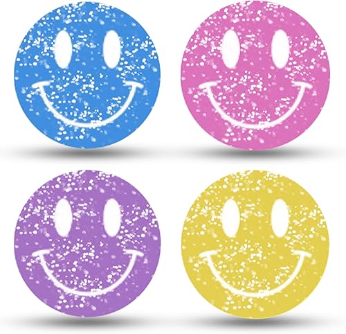 Amortiguador de raquetas de tenis  Diseños de cara sonriente con purpurina  Amortiguador de impactos de tenis reductor de vibración y ruido para