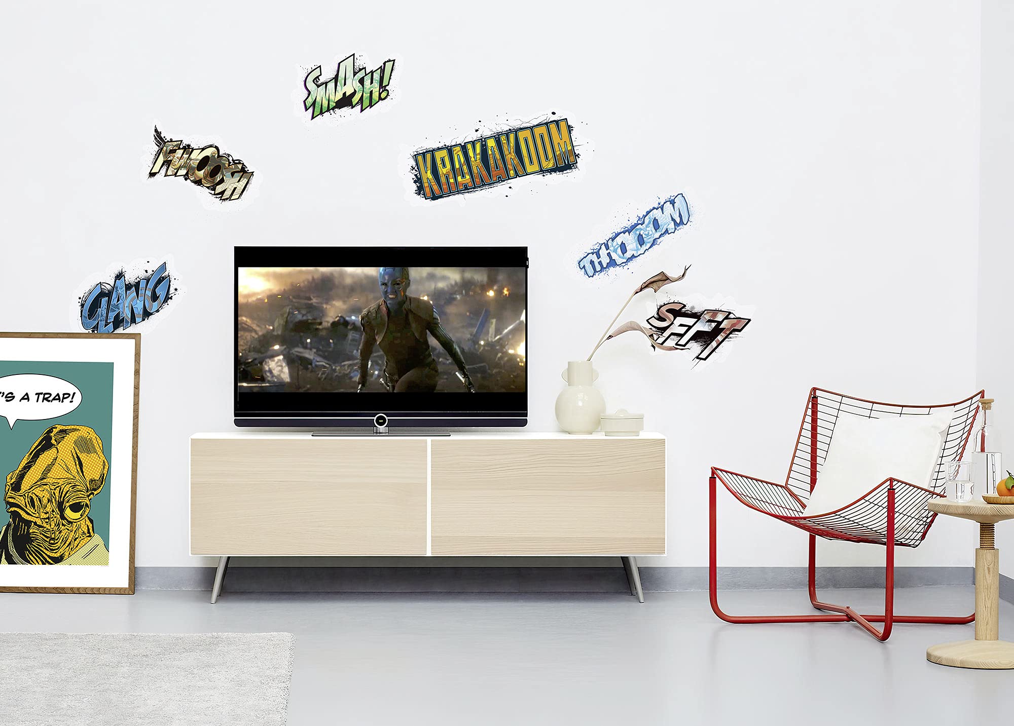 Komar Marvel Wall Tattoo Avengers Sounds, 50 x 70 cm (Width x Height), 6 Pieces, Decorative Stickers, Wall Sticker