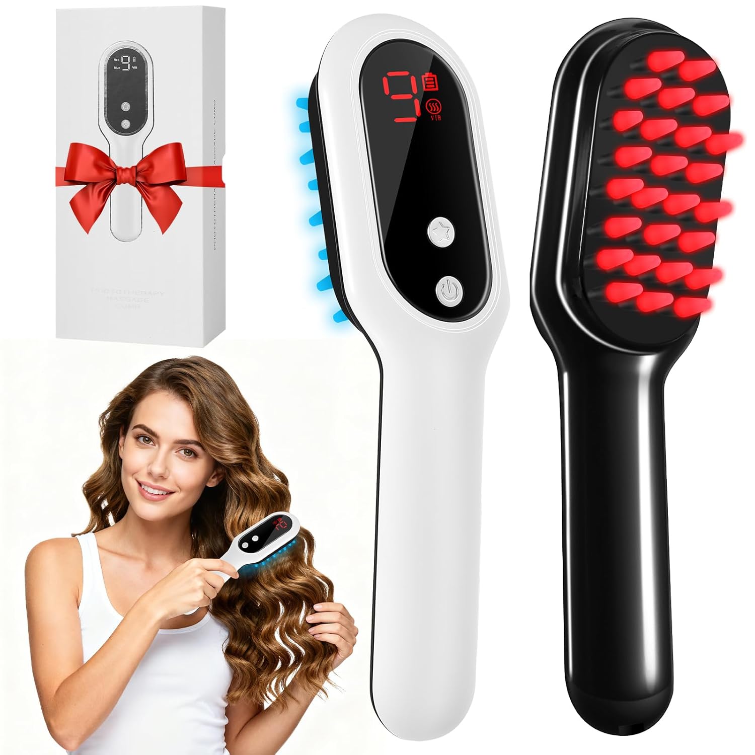 R-ed Li-ght Hair Care Comb for Men and Women,Soft&Soothing for Relaxation,Ideal Holiday Gift