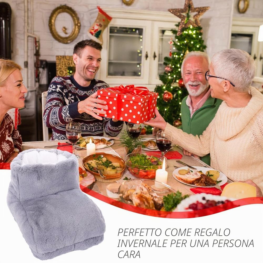 Scaldapiedi Elettrico Con Rivestimento Interno Lavabile, 5V Peluche Con 3 Livelli di Riscaldamento per Donne Uomini Anziani