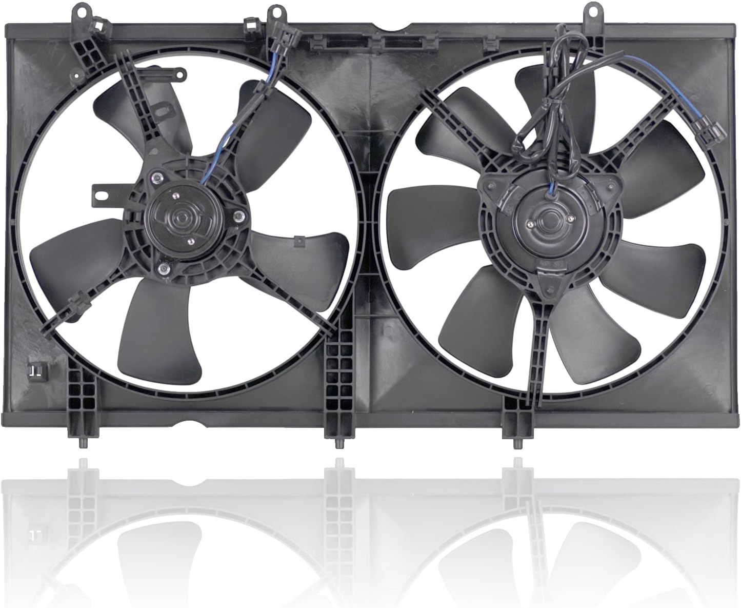 Dual Radiator and Condenser Fan Assembly - Pacific Best Inc. Compatible/Replacement for MI3115119 03-07 Mitsubishi Lancer 2.0L Dual Shroud