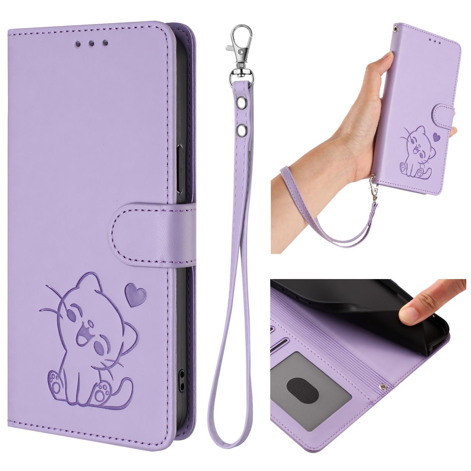 Amazon.co.jp: HAOFUGUI 手帳型ケース for OPPO A79 5G, 猫型押し PU