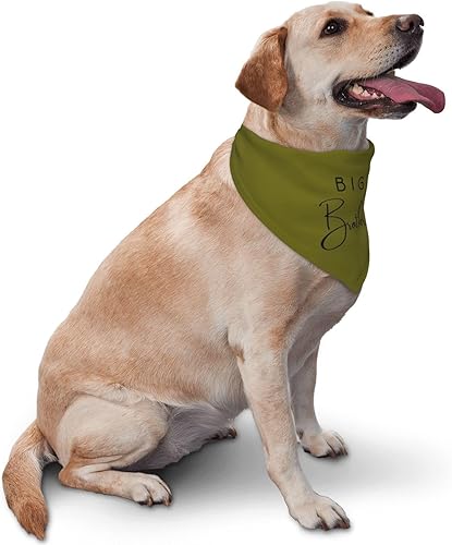 Big Brother Dog Bandana,Pregnancy Announcement,Gender Reveal Pet Scarf Accessories for Dog Lover Gifts (White)(green)