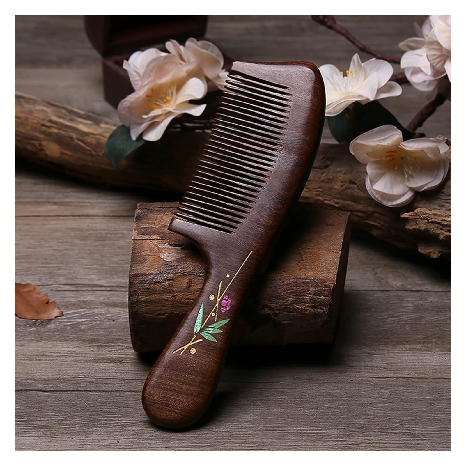 1pcs natürlicher Sandelholzkamm Haarkammgriff Kämme Reisen Haarwerkzeuge for Frauen Geschenk Haarstyling -Werkzeuge (Color : 2)