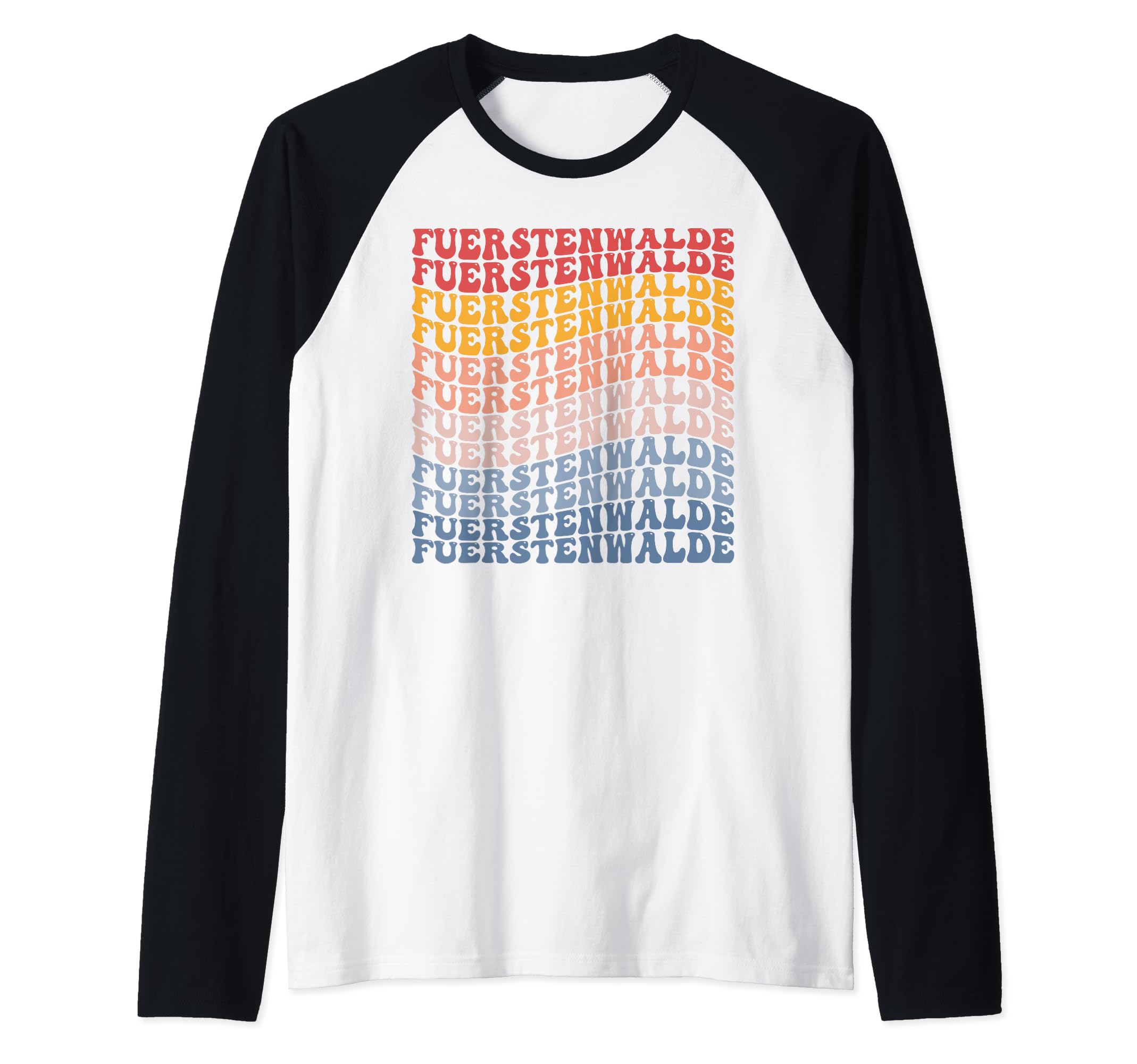 Fuerstenwalde City Groovy Retro Raglan Baseball Tee